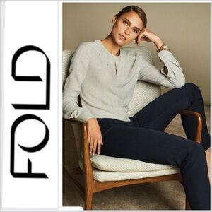 NWT The Fold Dartmouth Blouse in Stone Herringbone UK10:US6